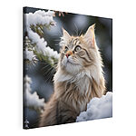 Cuadros Gato sentado en la nieve