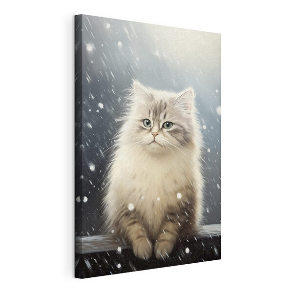 Gato sentado en la nieve Cuadros Gato sentado en la nieve