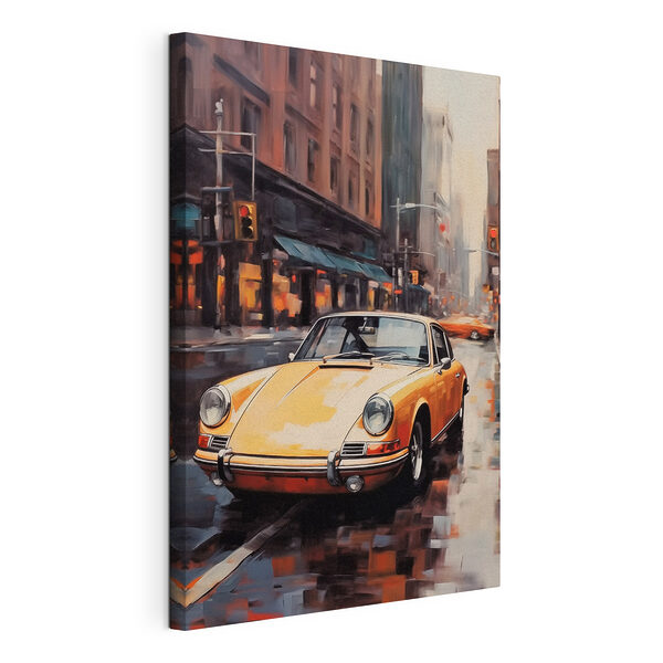 Cuadros Coche amarillo en una calle