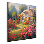 Cuadros Cuadro de una casa con flores