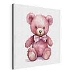 Cuadros Osito de peluche rosa con pajarita