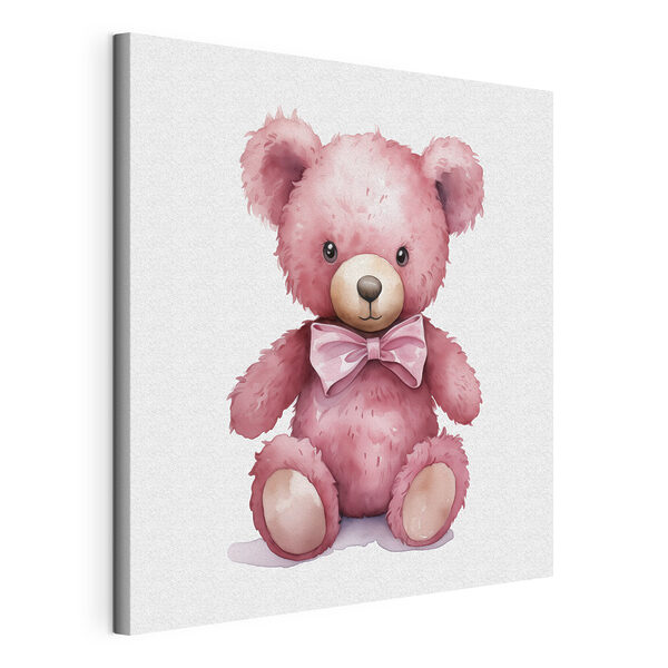 Cuadros Osito de peluche rosa con pajarita