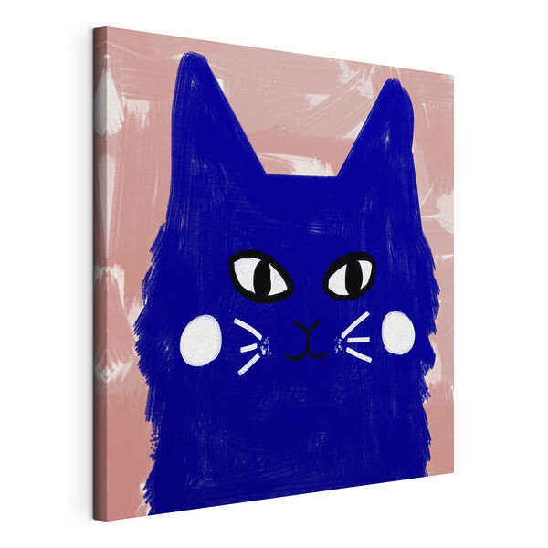 Cuadros Gato azul con ojos blancos y bigotes