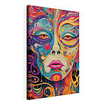 Cuadros Cara de colores con ojos y labios