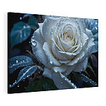 Cuadros Rosa blanca con gotas de agua