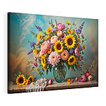 Cuadros Jarrón con flores sobre una mesa