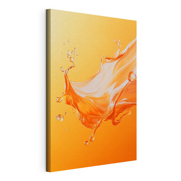 Salpicadura dinámica de un líquido de color naranja intenso Cuadros Salpicadura dinámica de un líquido de color naranja intenso