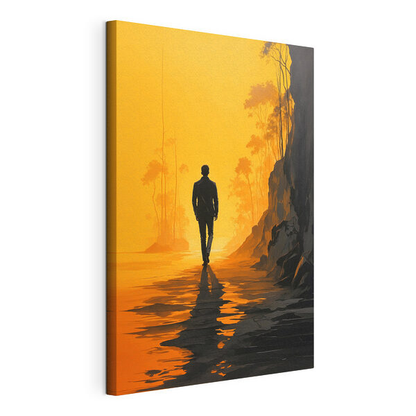 Cuadros Un hombre paseando por la playa