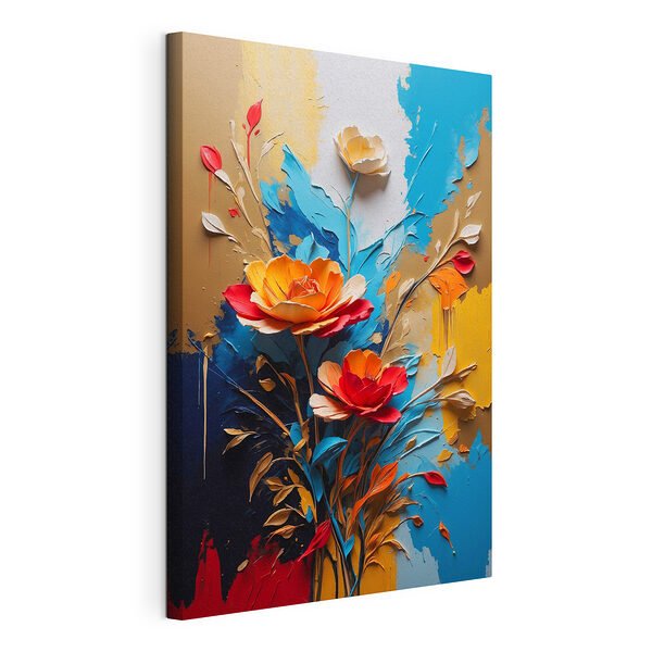Cuadros Pintura de flores y hojas