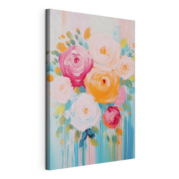 Cuadro de flores sobre un fondo azul Cuadros Cuadro de flores sobre un fondo azul