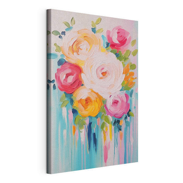 Pintura de flores sobre una superficie blanca Cuadros Pintura de flores sobre una superficie blanca