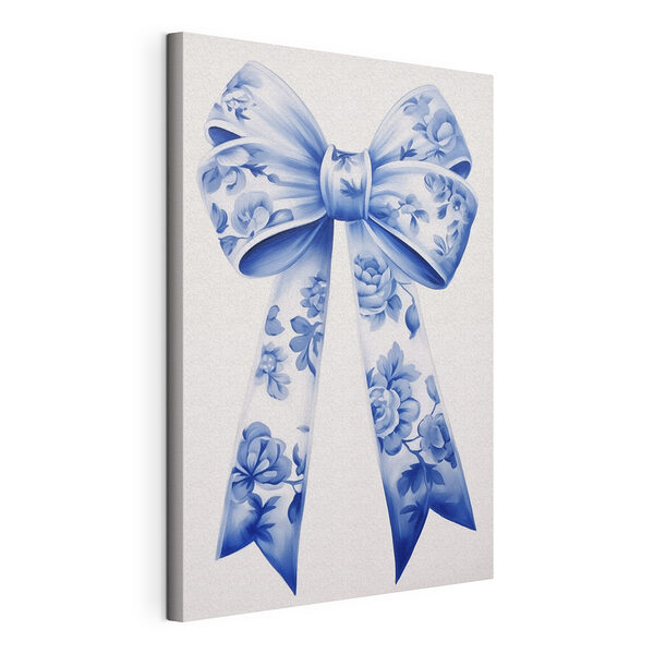 Cuadros Lazo floral azul y blanco