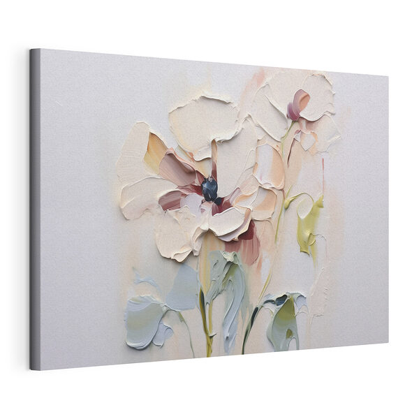 Cuadros Pintura de flores sobre una superficie blanca