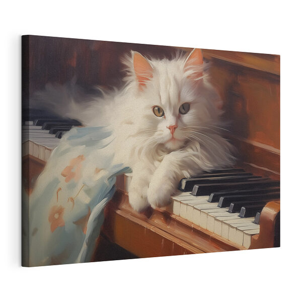 Cuadros Gato tumbado sobre un piano