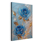 Cuadros Delicadas rosas azules en tonos suaves