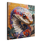 Cuadros Serpiente de colores con hojas