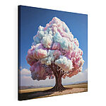 Cuadros Árbol con nubes rosas y azules