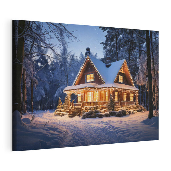 Cuadros Casa iluminada en medio de la nieve (SKU: s41997) Cuadros Cuadros Casa iluminada en medio de la nieve (SKU: s41997)