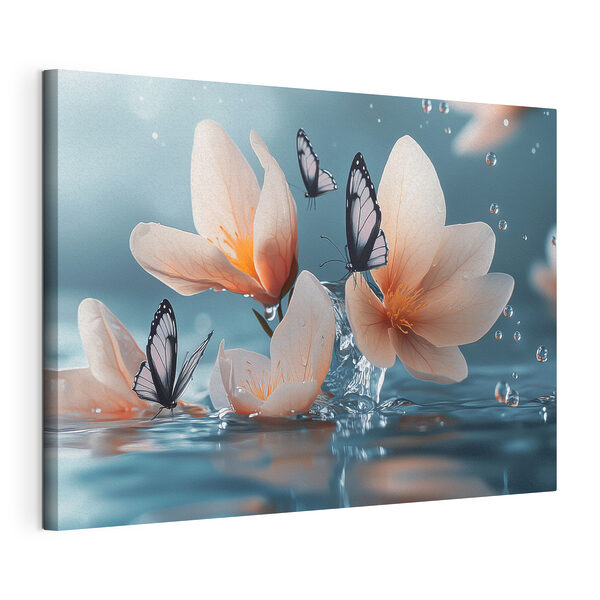 Mariposas sobre flores y agua Cuadros Mariposas sobre flores y agua