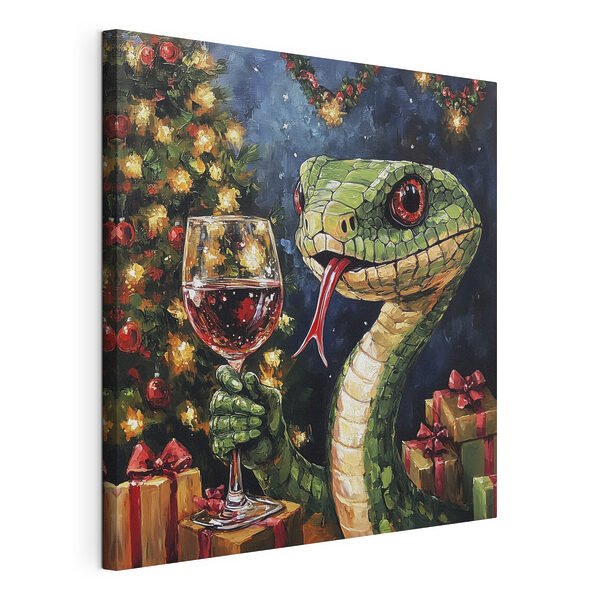 Cuadro en el que aparece una serpiente sosteniendo una copa de vino Cuadros Cuadro en el que aparece una serpiente sosteniendo una copa de vino