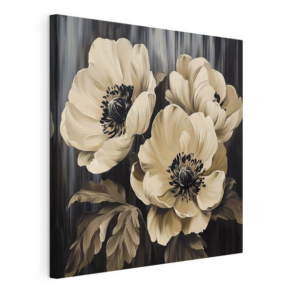 Cuadros Cuadro de flores sobre fondo negro