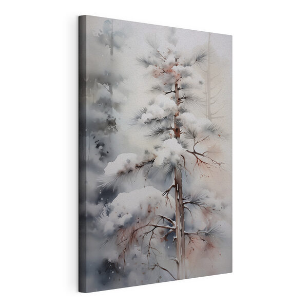 Cuadros Árbol cubierto de nieve en un bosque