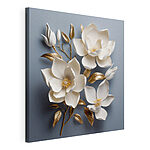Cuadros Elegante composición floral en relieve, expuesta con gran maestría