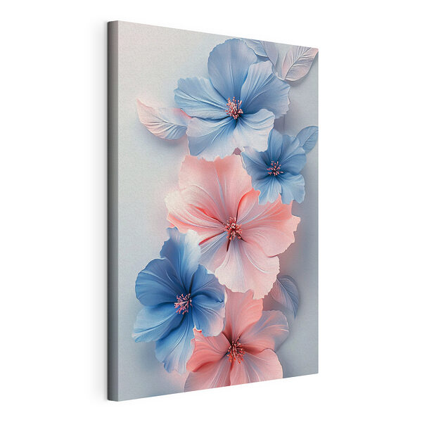 Cuadros Ramo de flores azules y rosas