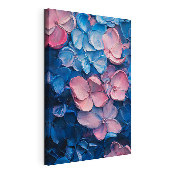 Cuadros Ramo de flores azules y rosas