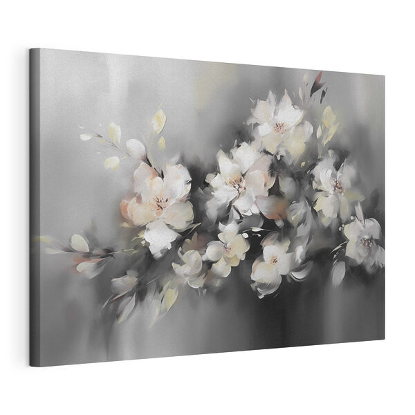 Cuadros Cuadro de flores sobre fondo gris