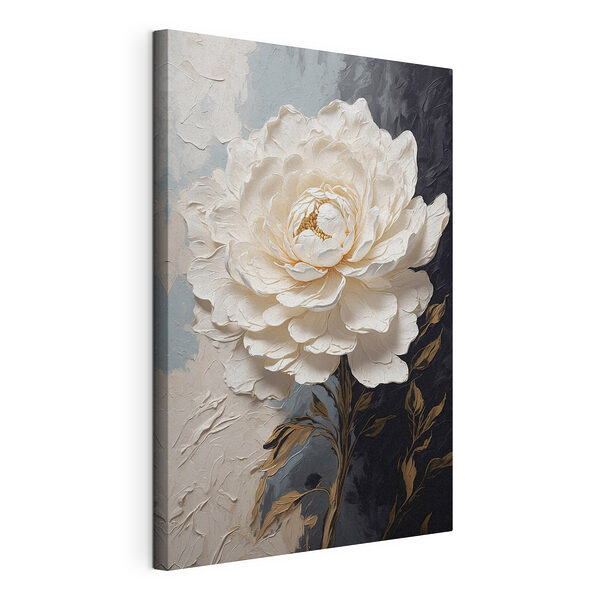 Flor blanca con hojas marrones Cuadros Flor blanca con hojas marrones