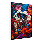 Cuadros Dos astronautas con trajes espaciales y flores