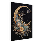 Cuadros Luna con flores y hojas
