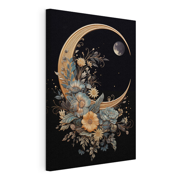 Luna con flores y hojas Cuadros Luna con flores y hojas