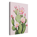 Cuadros Cactus con flores rosas
