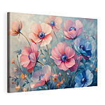 Cuadros Cuadro de flores sobre fondo azul