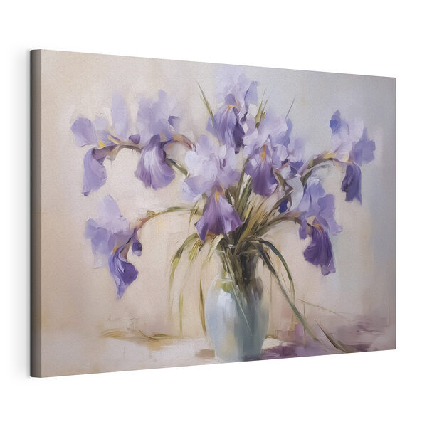 Cuadros Cuadro de flores moradas en un jarrón