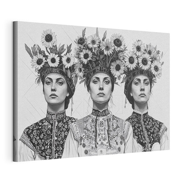 Cuadros Grupo de mujeres con flores en la cabeza