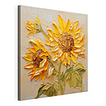 Cuadros Cuadro de girasoles sobre una superficie blanca