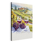 Cuadros Copas de vino y uvas sobre una mesa