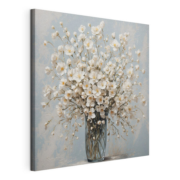 Cuadros Jarrón con flores blancas