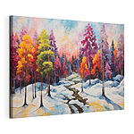 Cuadros Cuadro de un bosque nevado