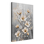 Cuadros Cuadro de flores sobre fondo gris
