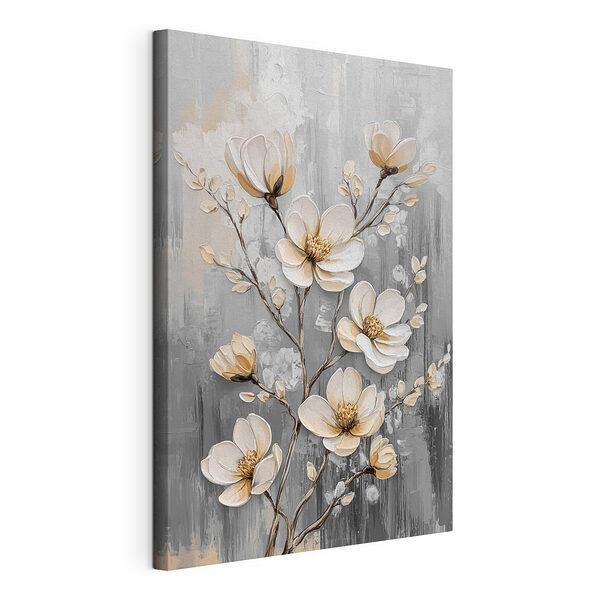 Cuadros Cuadro de flores sobre fondo gris