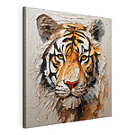 Cuadros Un tigre pintado sobre una superficie blanca