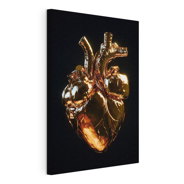 Elegante escultura de un corazón sobre un fondo oscuro Cuadros Elegante escultura de un corazón sobre un fondo oscuro