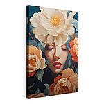 Cuadros Mujer con flores alrededor de la cabeza