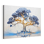 Cuadros Árbol con hojas azules y amarillas