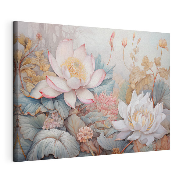 Cuadros Pintura de flores y hojas