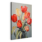 Cuadros Cuadro de tulipanes sobre fondo gris